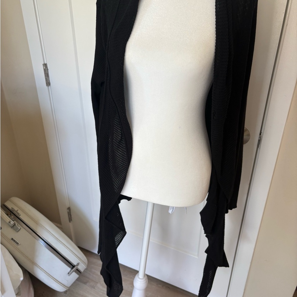 Black Draped Cardigan Sweater